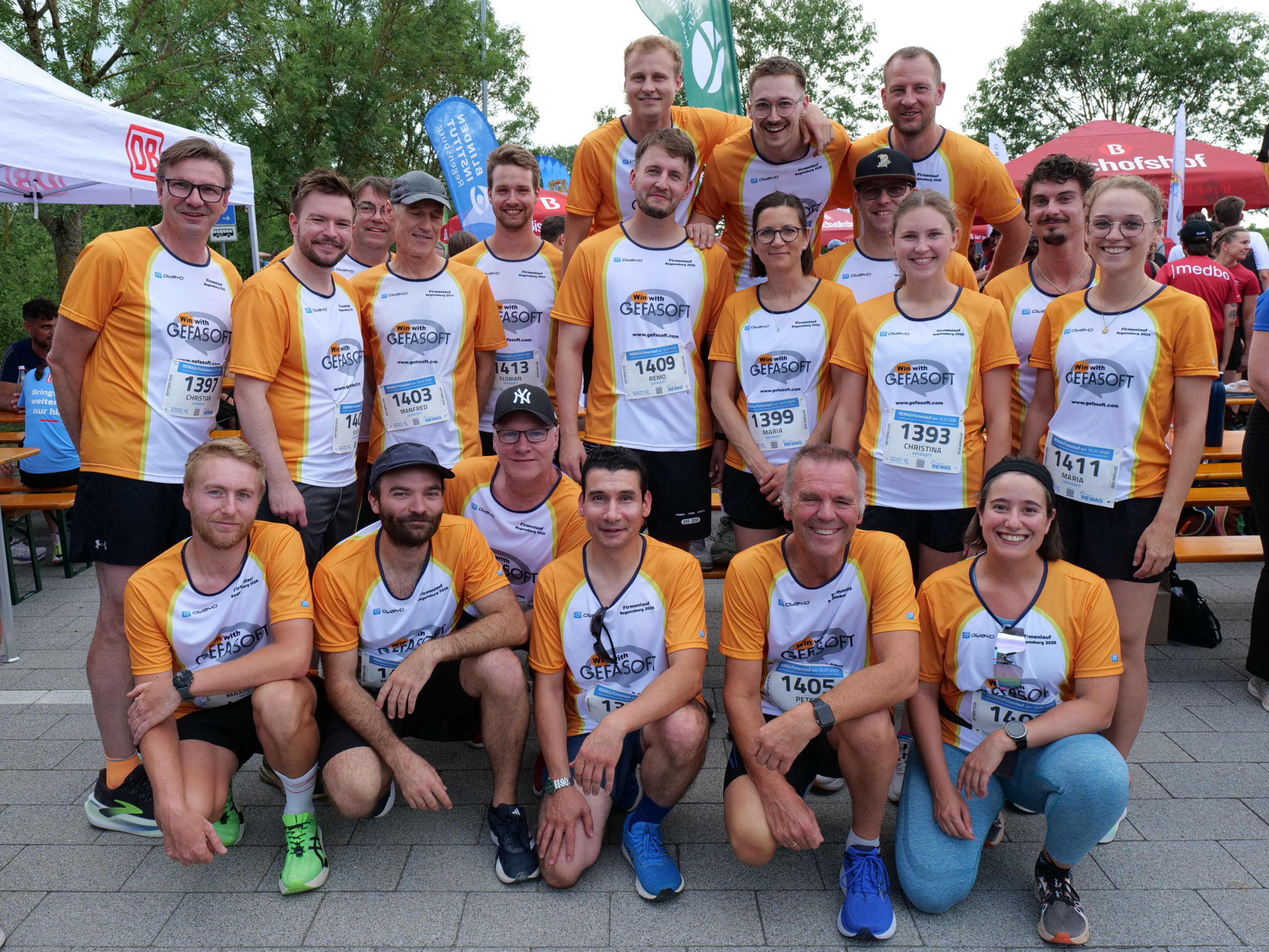 Team von GEFASOFT beim REWAG Firmenlauf 2026 in Regensburg